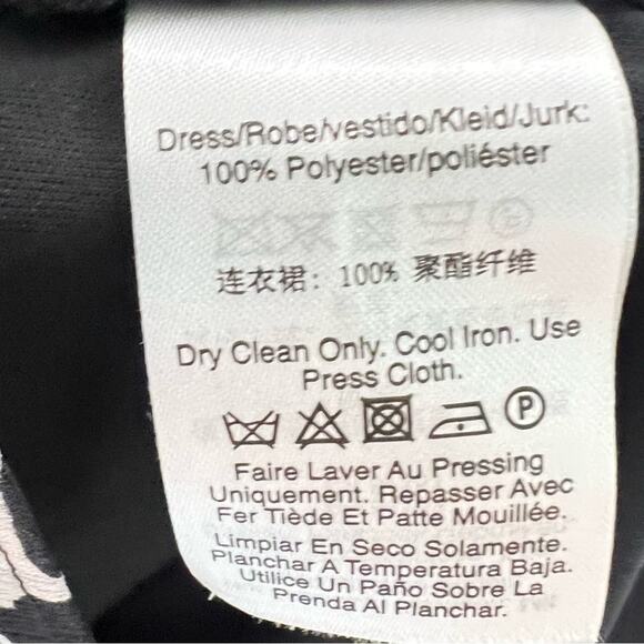 DKNY animal print chiffon black and gray shift dress size 2 B107 - Picture 3 of 4